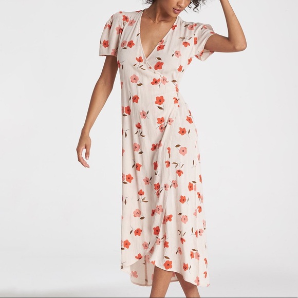 Billabong Floral Fields Wrap Dress 𑁍 - Picture 5 of 7